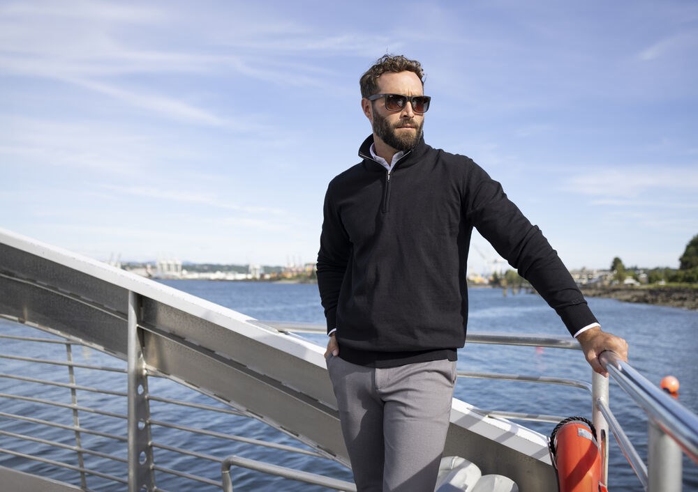 Cutter & Buck - Oakville Half Zip Sweater Heren Zwart M