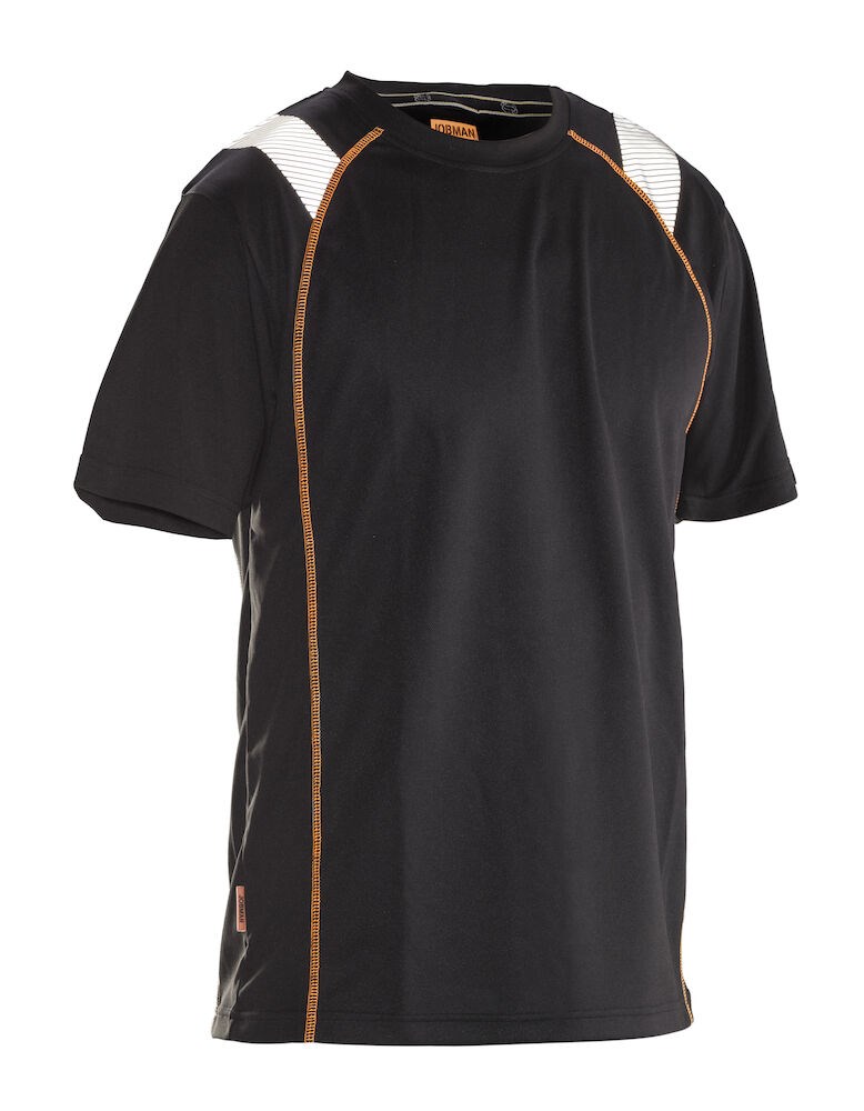 Jobman - 5620 Spun-Dye Vision T-shirt Zwart/Oranje XL